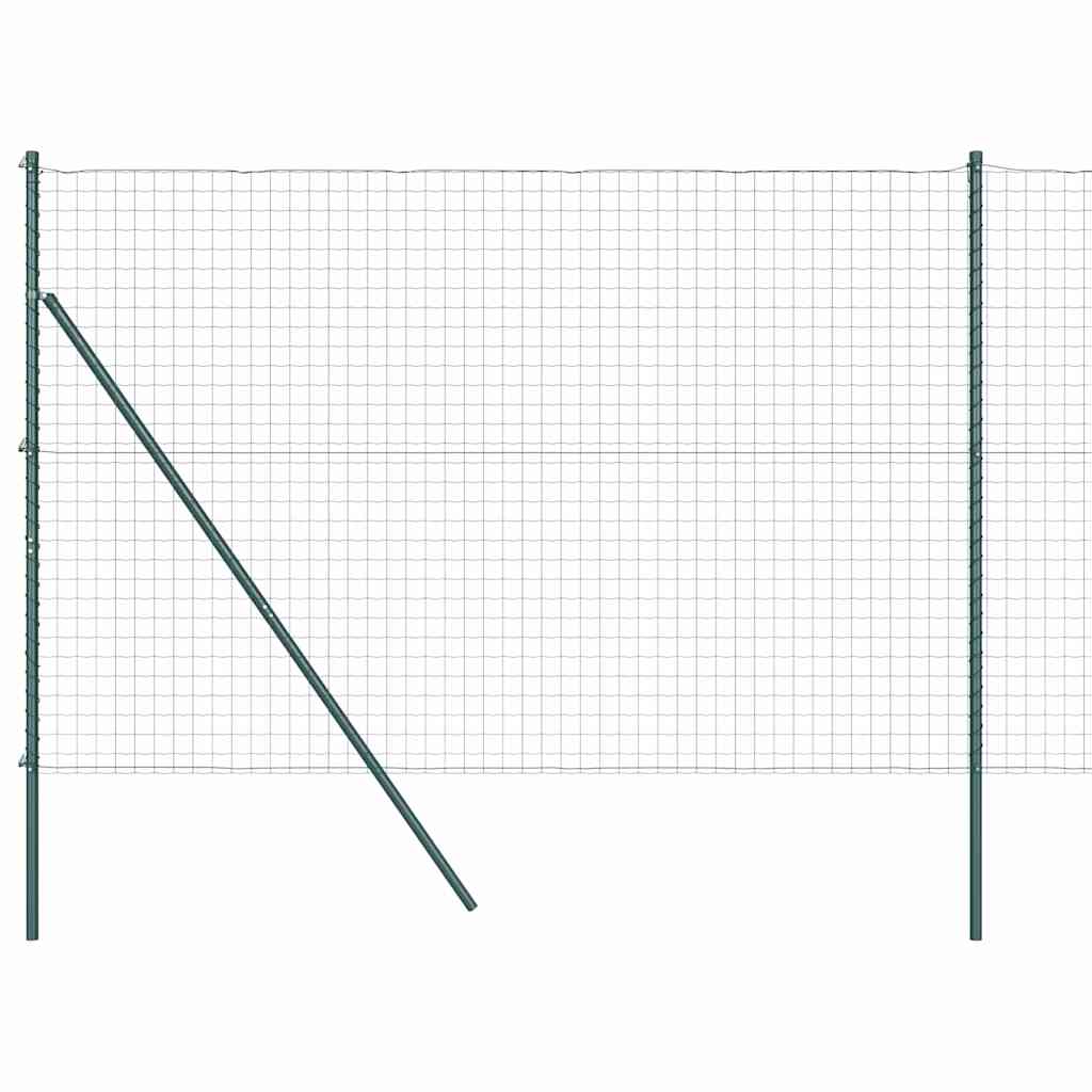 Ograda s postovima Zelena 1,5 x 10 m Čelik i PVC