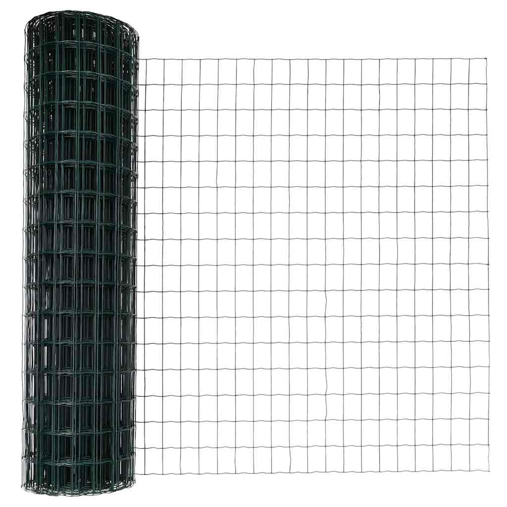 Ograda s postovima Zelena 1,2 x 10 m Čelik i PVC
