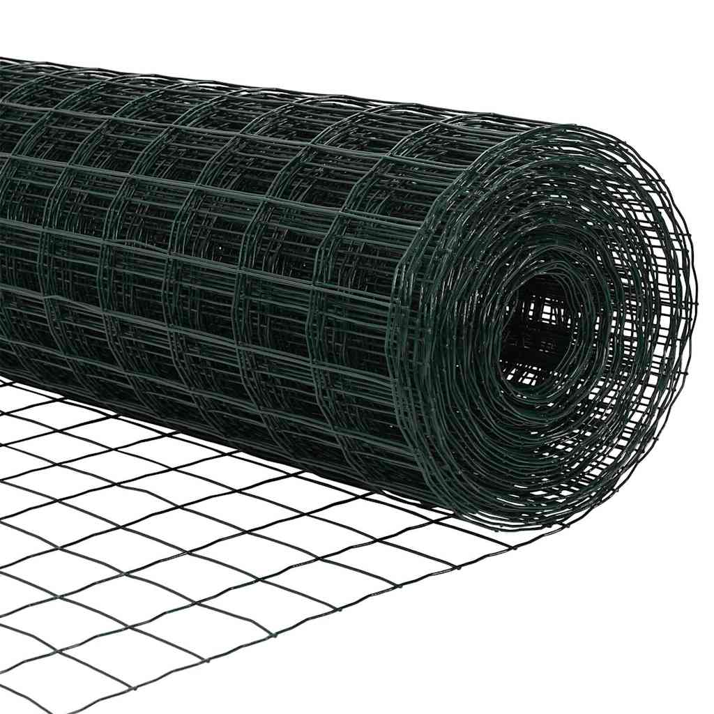 Ograda s postovima Zelena 1,6 x 10 m Čelik i PVC