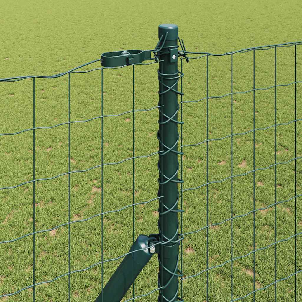 Ograda s postovima Zelena 1,6 x 10 m Čelik i PVC
