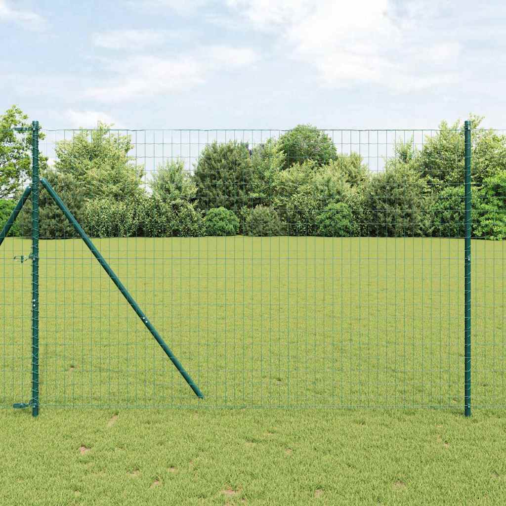 Ograda s postovima Zelena 1,6 x 10 m Čelik i PVC
