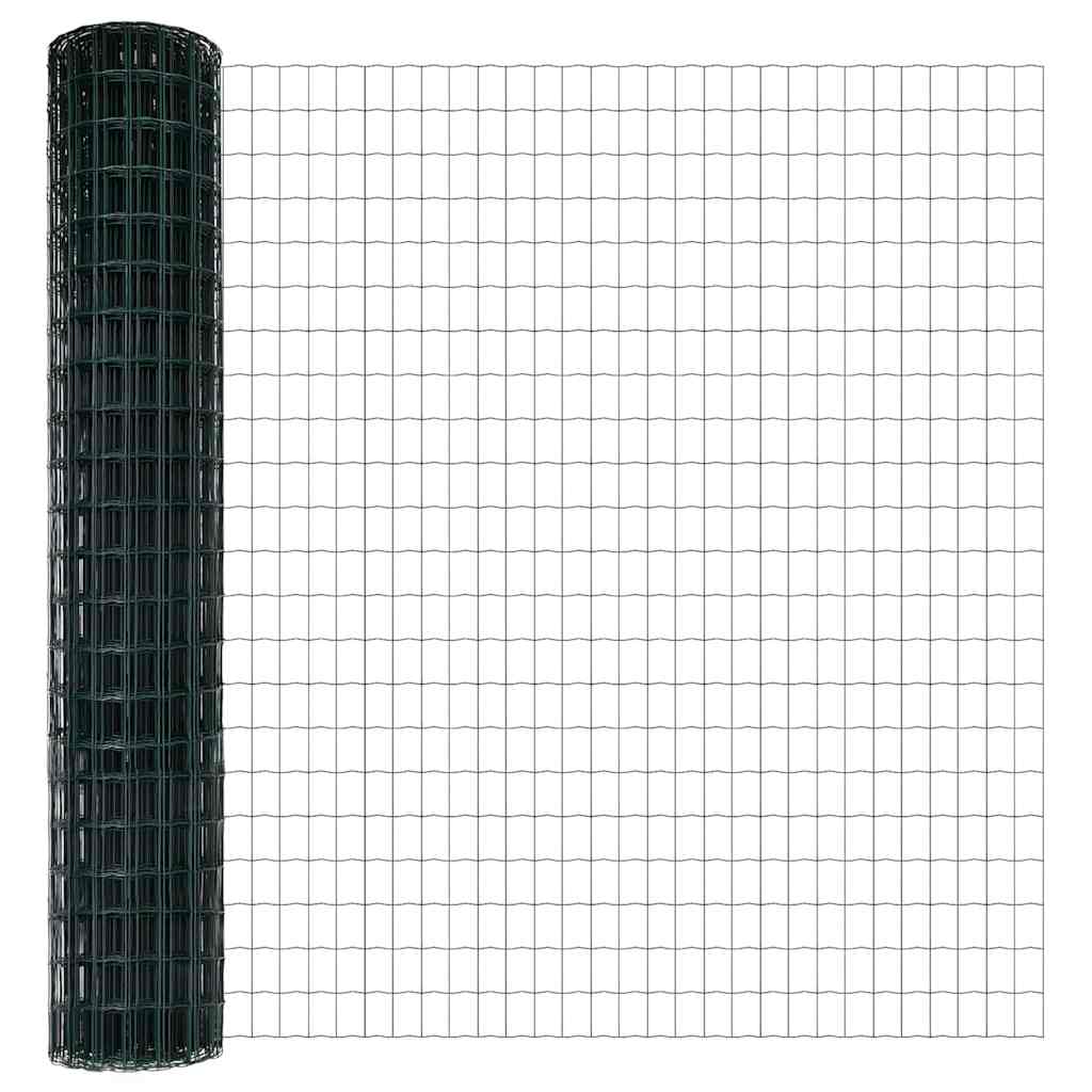 Ograda s postovima Zelena 1,6 x 10 m Čelik i PVC