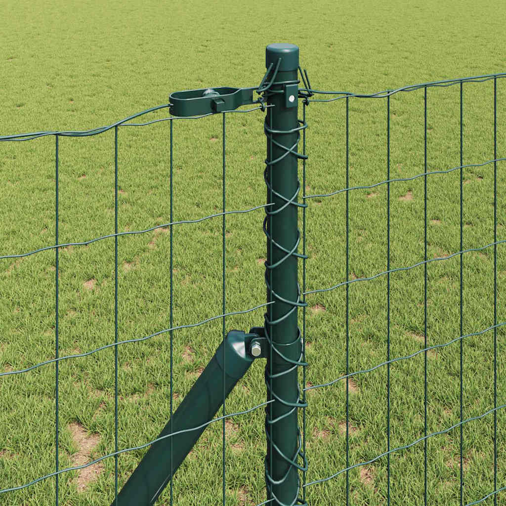 Ograda s postovima Zelena 1,4 x 10 m Čelik i PVC