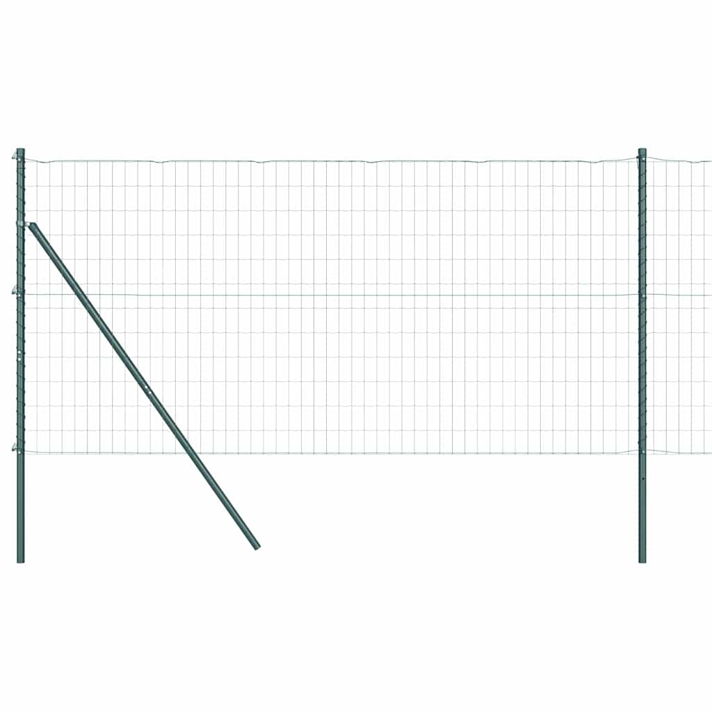 Ograda s postovima Zelena 1,4 x 10 m Čelik i PVC
