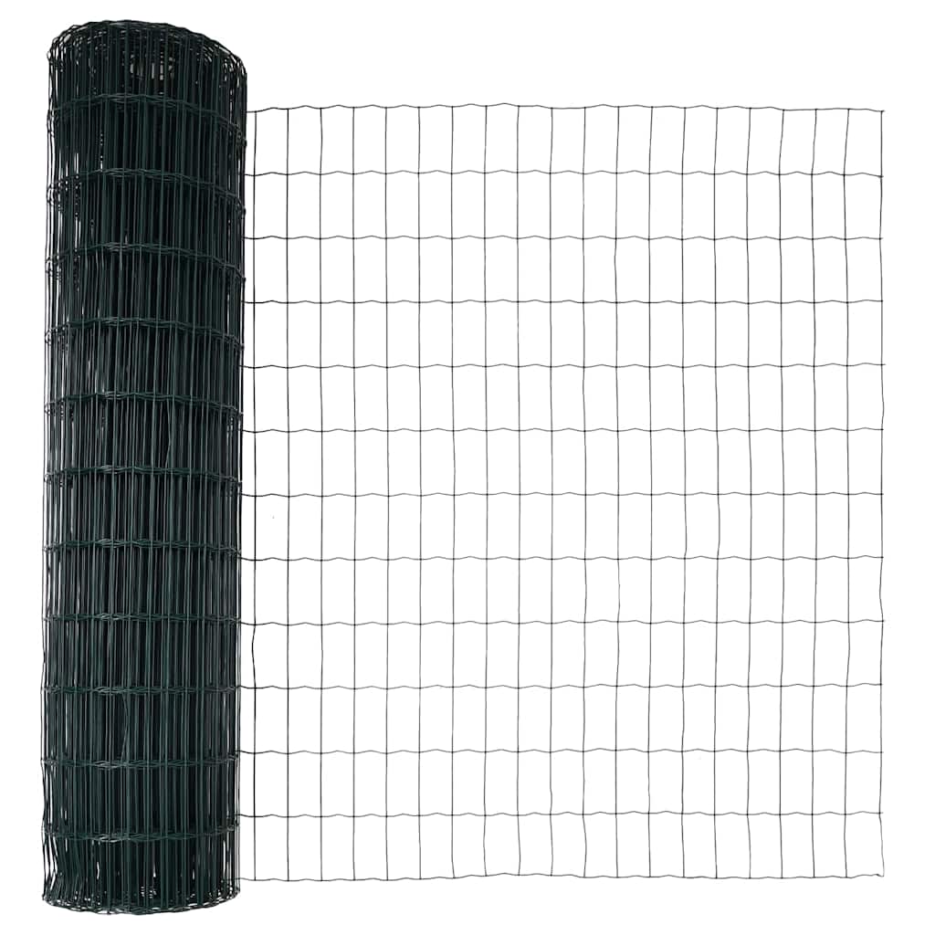 Ograda s postovima Zelena 1,4 x 10 m Čelik i PVC