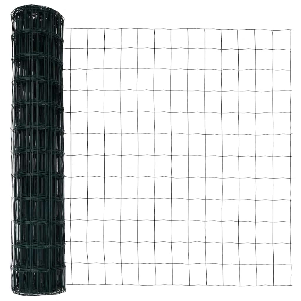 Ograda s postovima Zelena 1,4 x 10 m Čelik i PVC