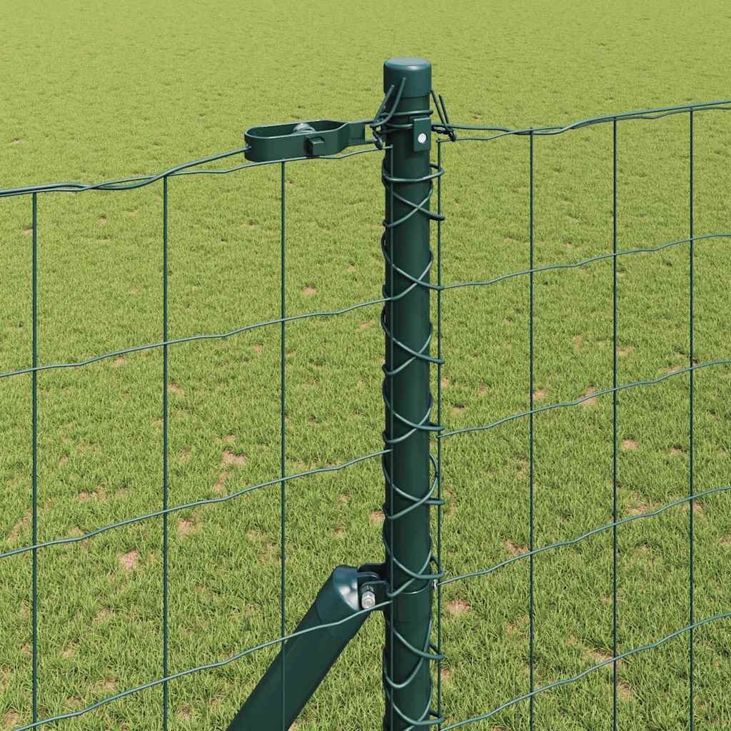 Ograda s postovima Zelena 1,6 x 10 m Čelik i PVC