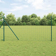 Ograda s postovima Zelena 1 x 10 m Čelik