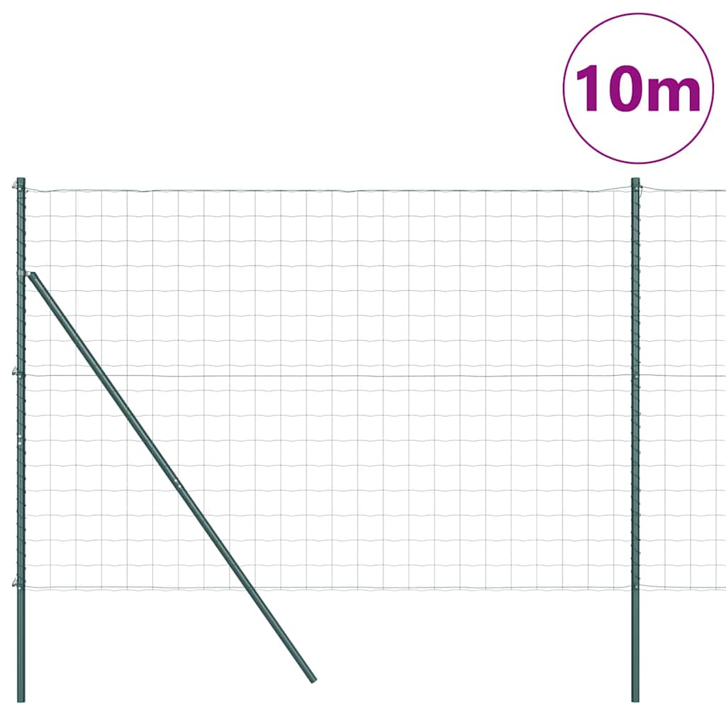 Ograda s postovima Zelena 1,5 x 10 m Čelik