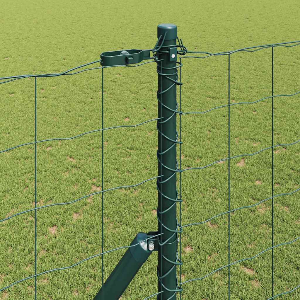 Ograda s postovima Zelena 1,6 x 10 m Čelik i PVC