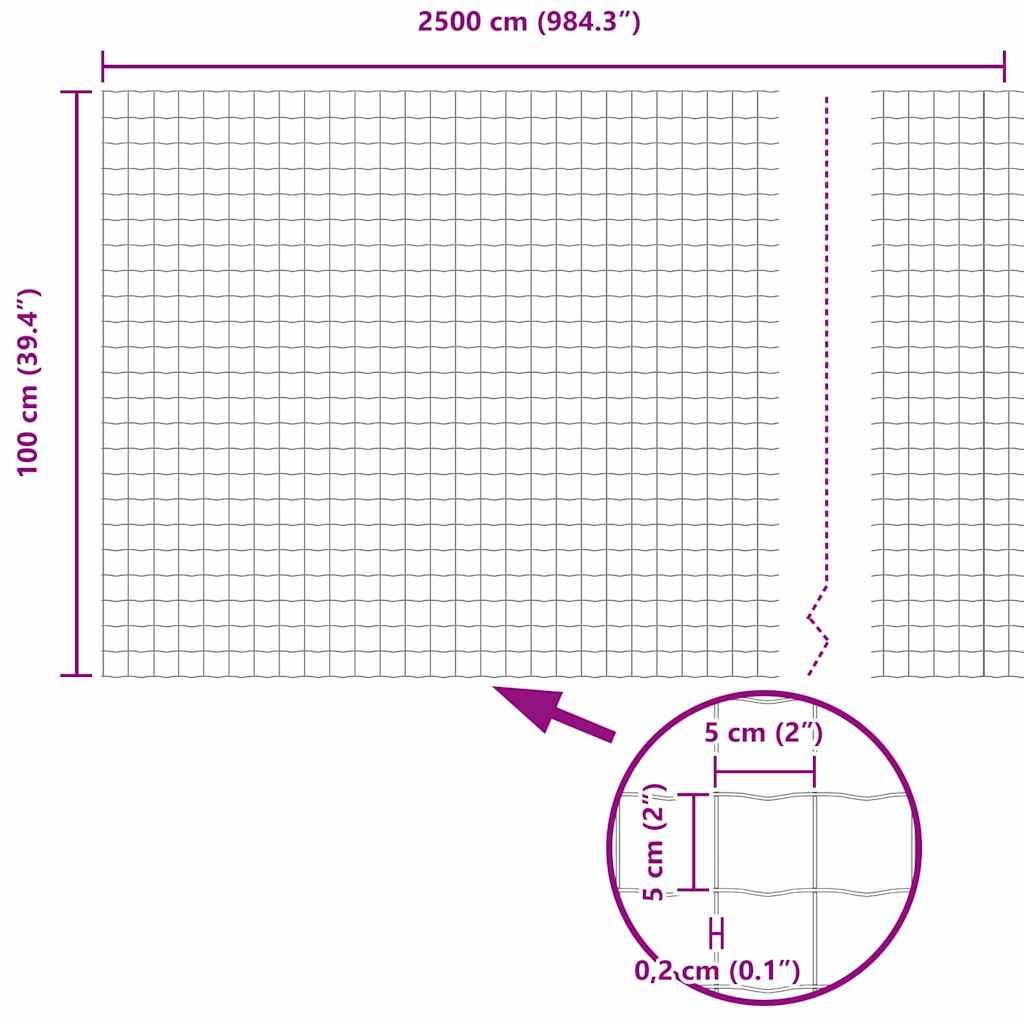 Ograda s postovima Zelena 1 x 25 m Čelik i PVC