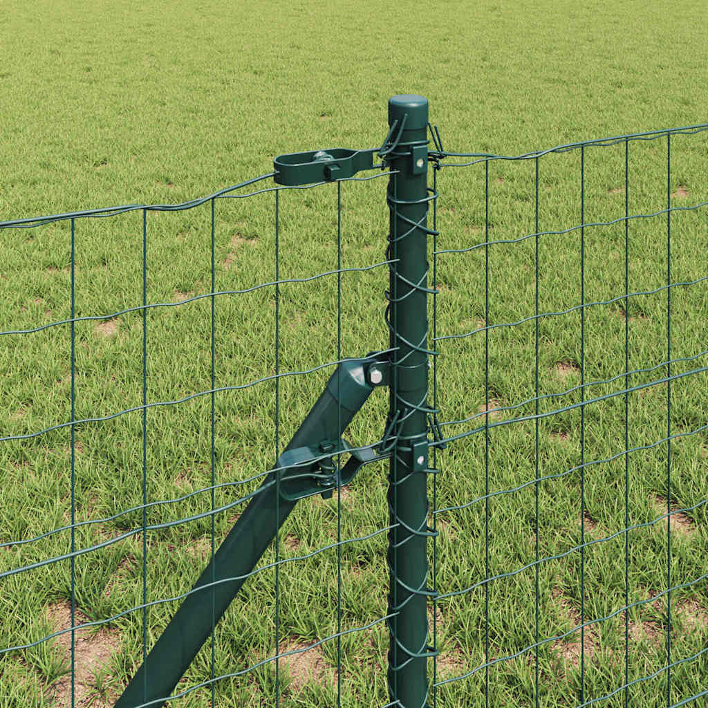 Ograda s postovima Zelena 0,4 x 25 m Čelik i PVC