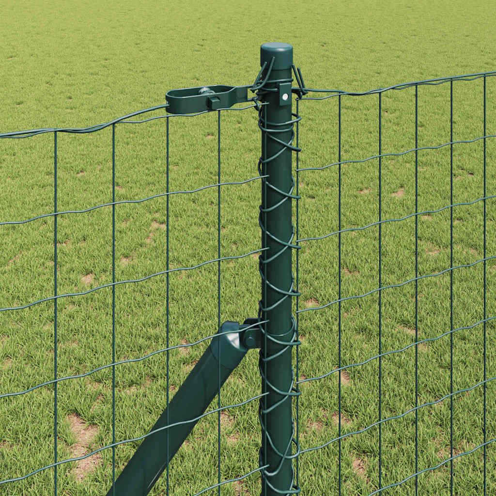 Ograda s postovima Zelena 1 x 25 m Čelik i PVC