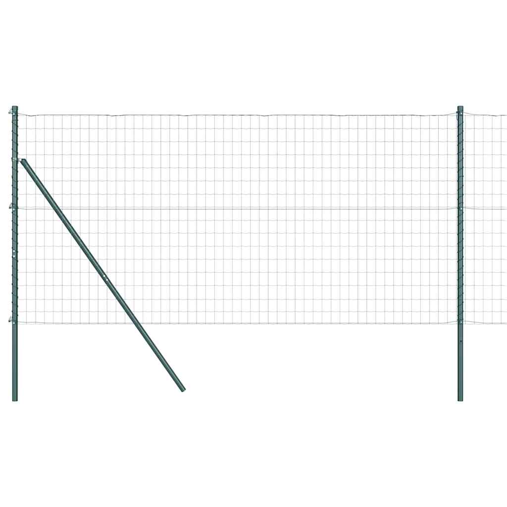 Ograda s postovima Zelena 1,2 x 25 m Čelik i PVC