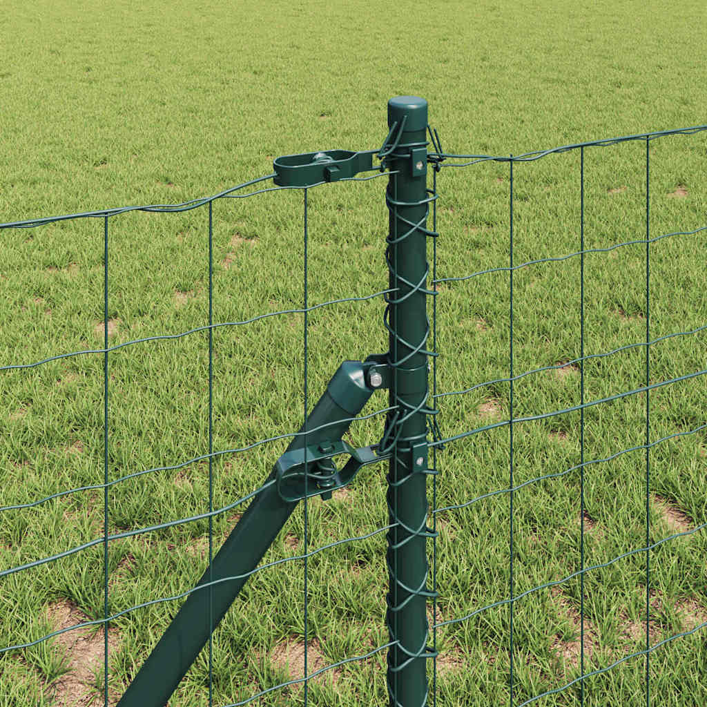 Ograda s postovima Zelena 0,4 x 25 m Čelik i PVC