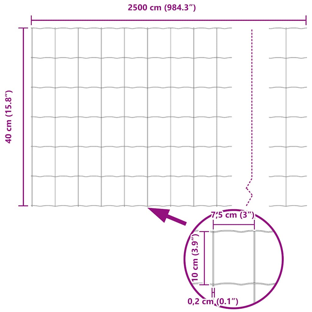Ograda s postovima Zelena 0,4 x 25 m Čelik i PVC