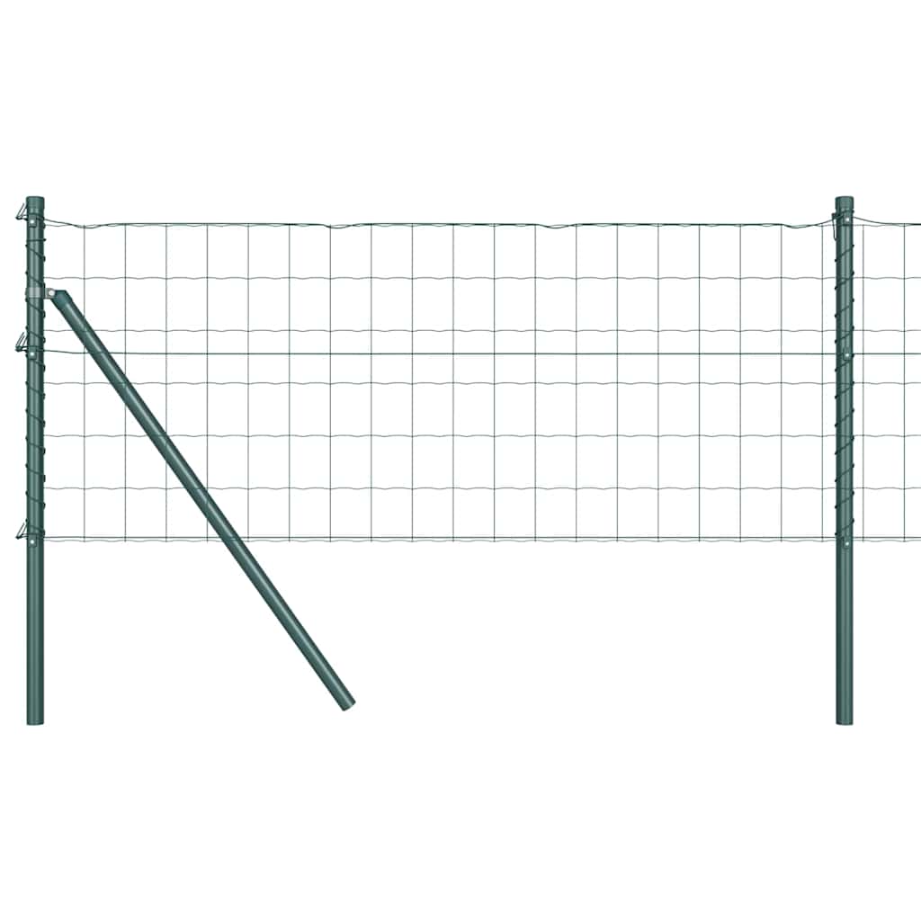 Ograda s postovima Zelena 0,8 x 25 m Čelik i PVC