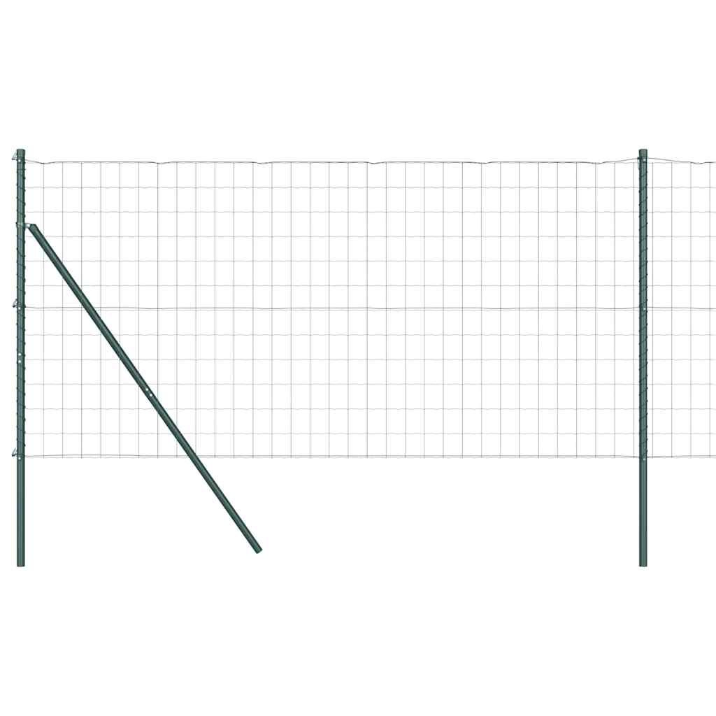 Ograda s postovima Zelena 1 x 25 m Čelik i PVC
