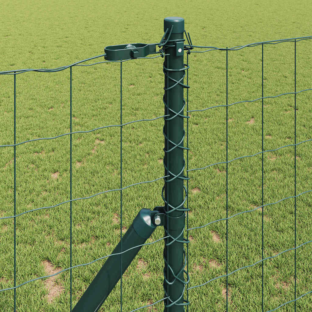 Ograda s postovima Zelena 1,2 x 25 m Čelik i PVC