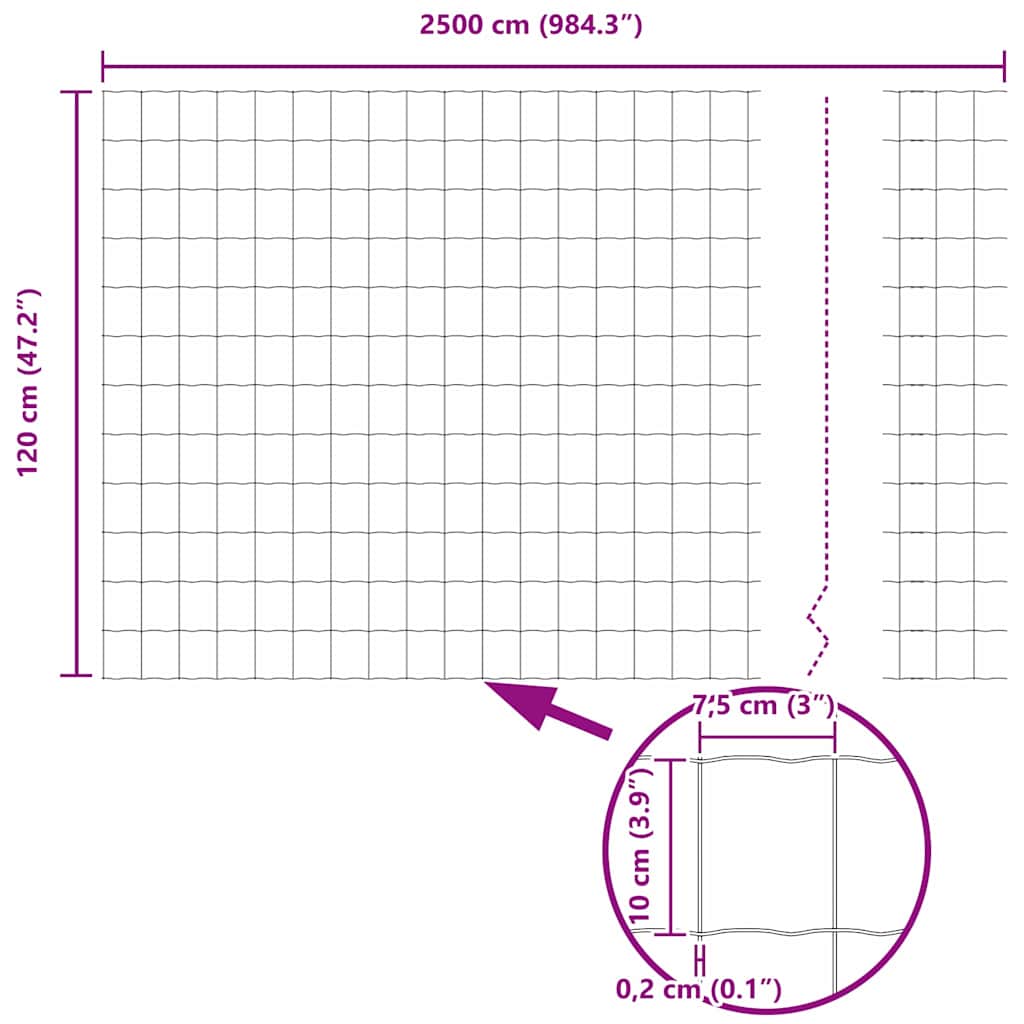 Ograda s postovima Zelena 1,2 x 25 m Čelik i PVC
