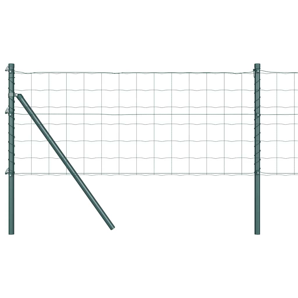 Ograda s postovima Zelena 0,8 x 25 m Čelik