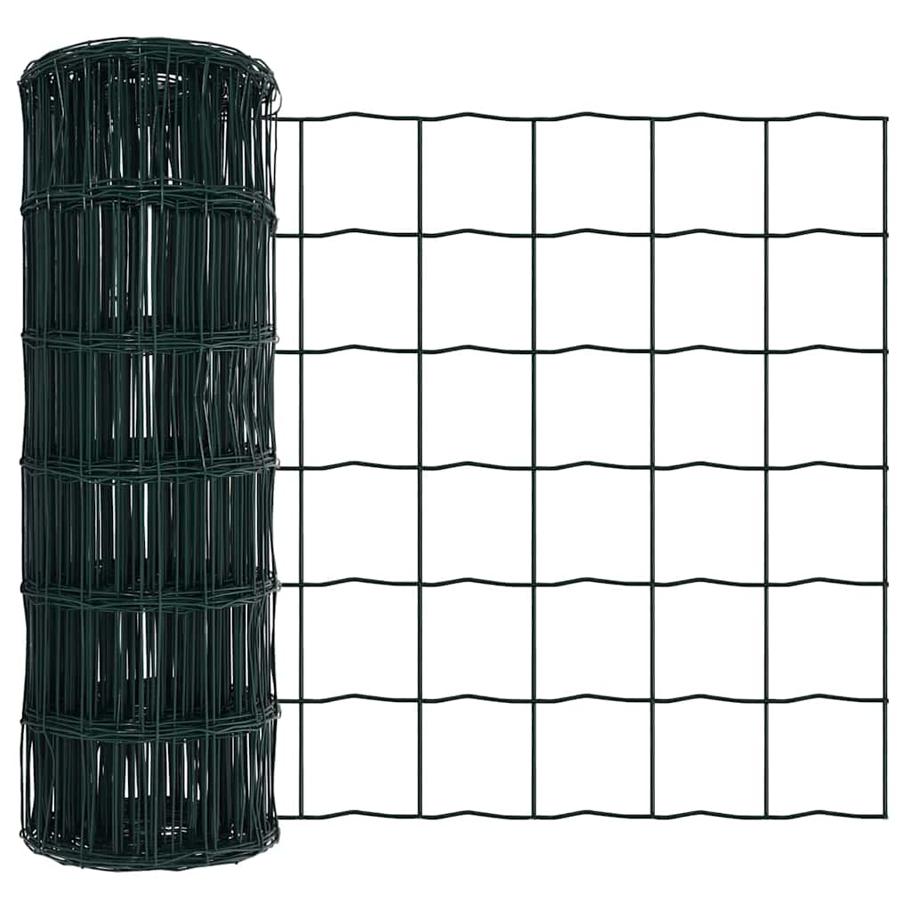 Ograda s postovima Zelena 0,8 x 25 m Čelik