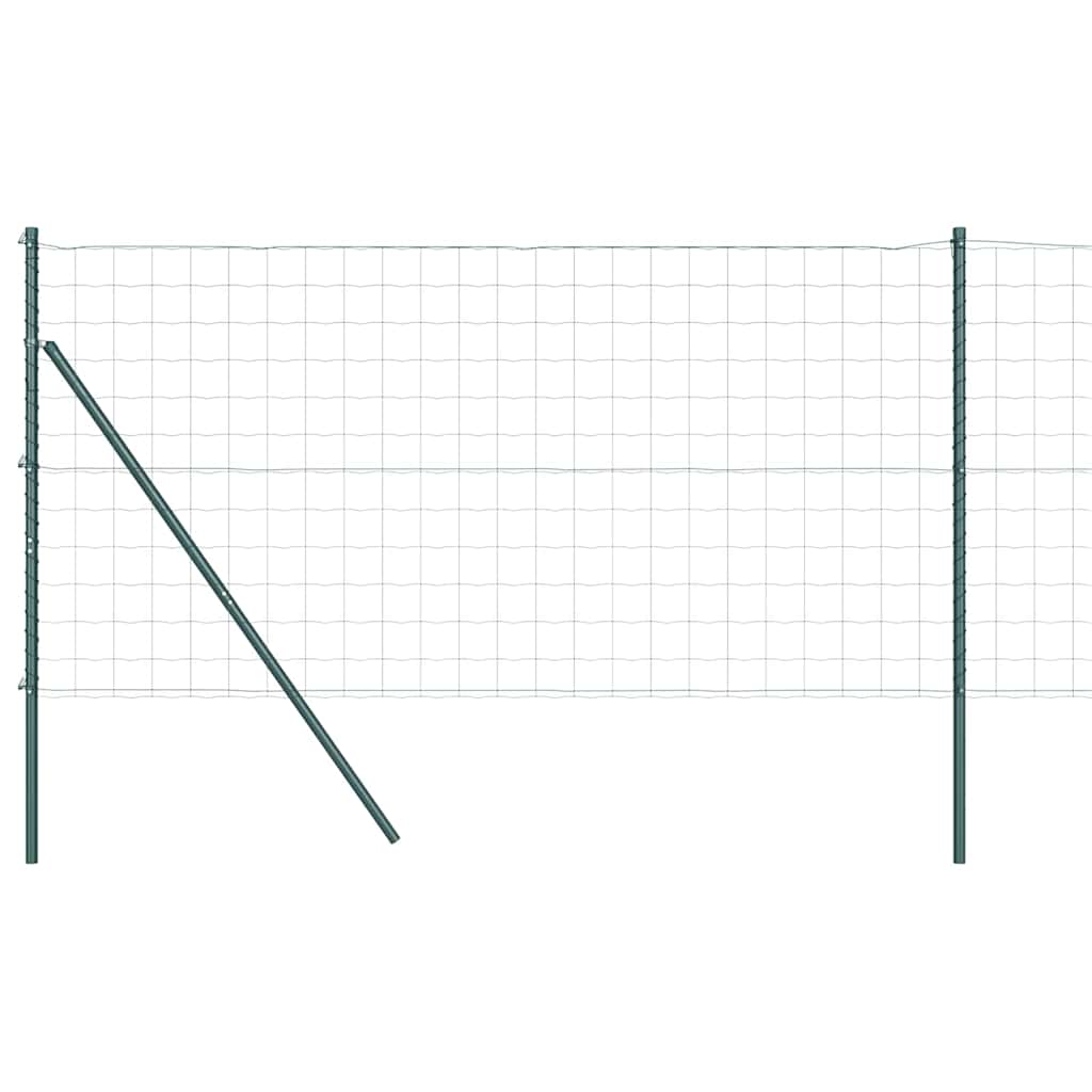 Ograda s postovima Zelena 1 x 25 m Čelik