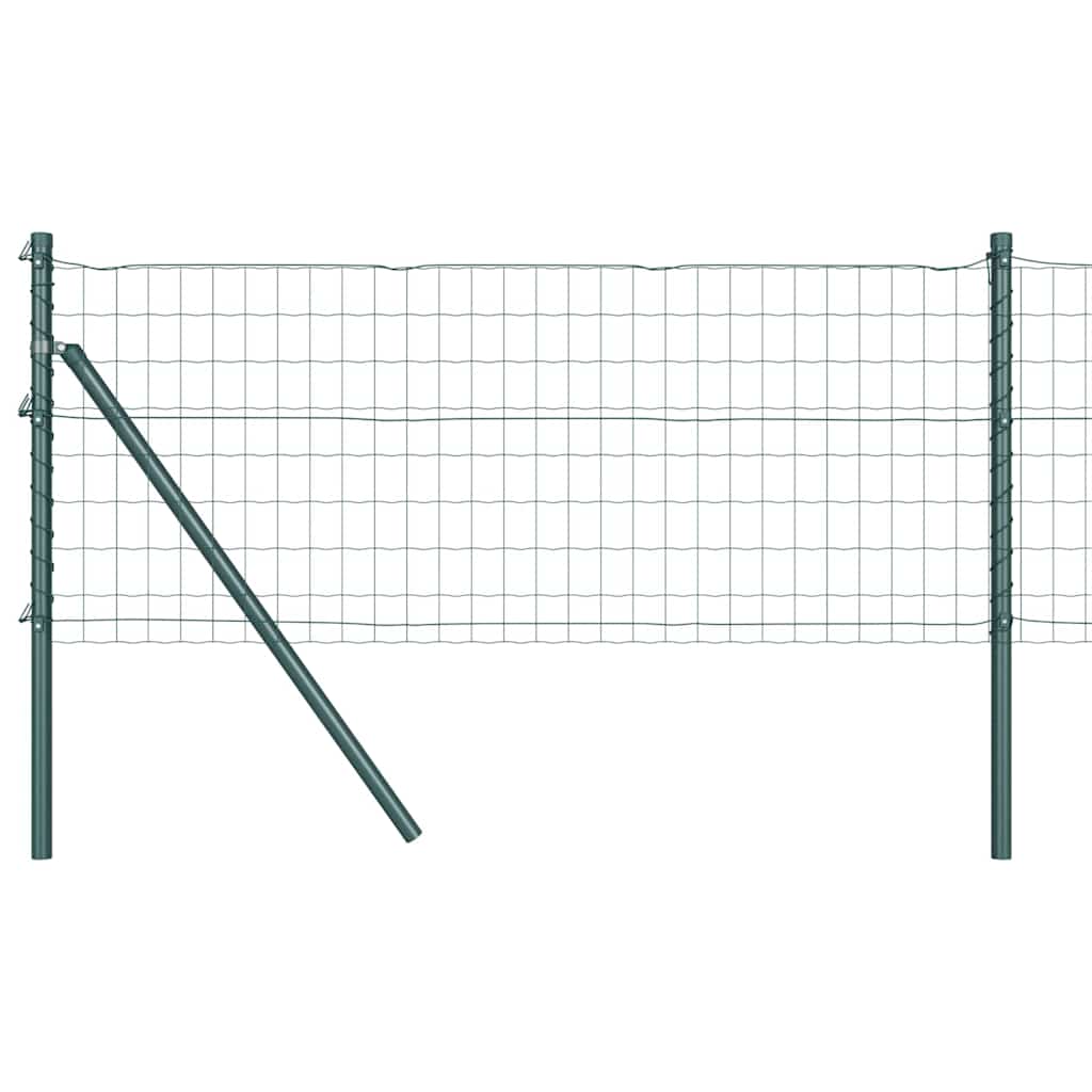 Ograda s postovima Zelena 0,4 x 50 m Čelik i PVC