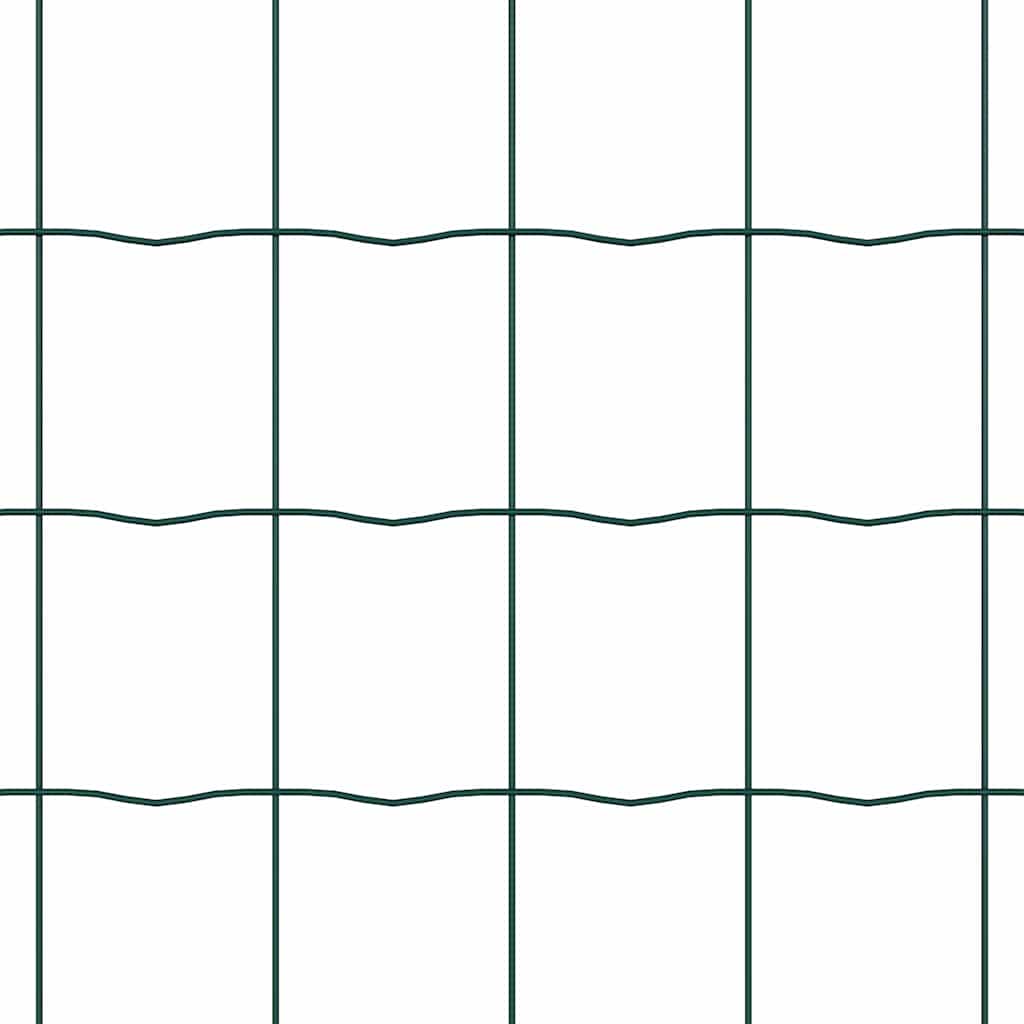 Ograda s postovima Zelena 0,4 x 10 m Čelik i PVC