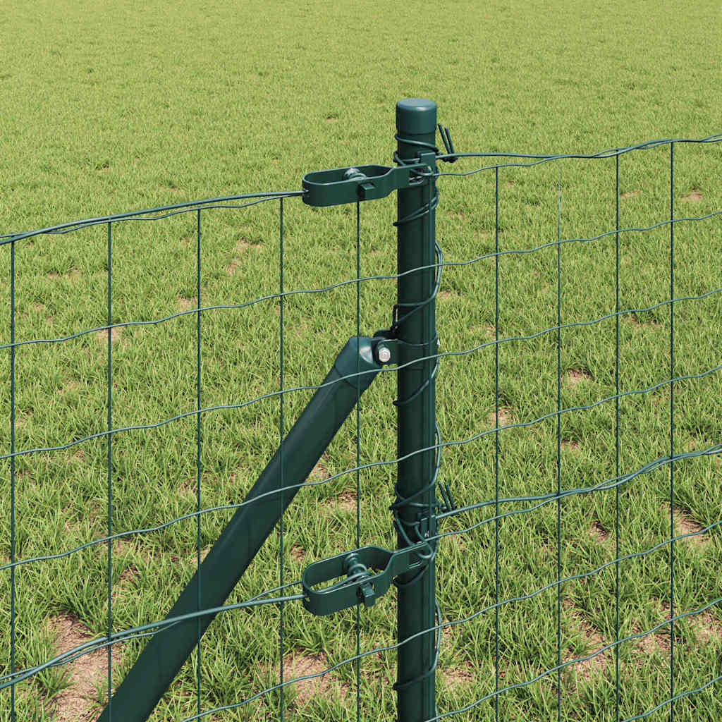 Ograda s postovima Zelena 0,4 x 10 m Čelik i PVC