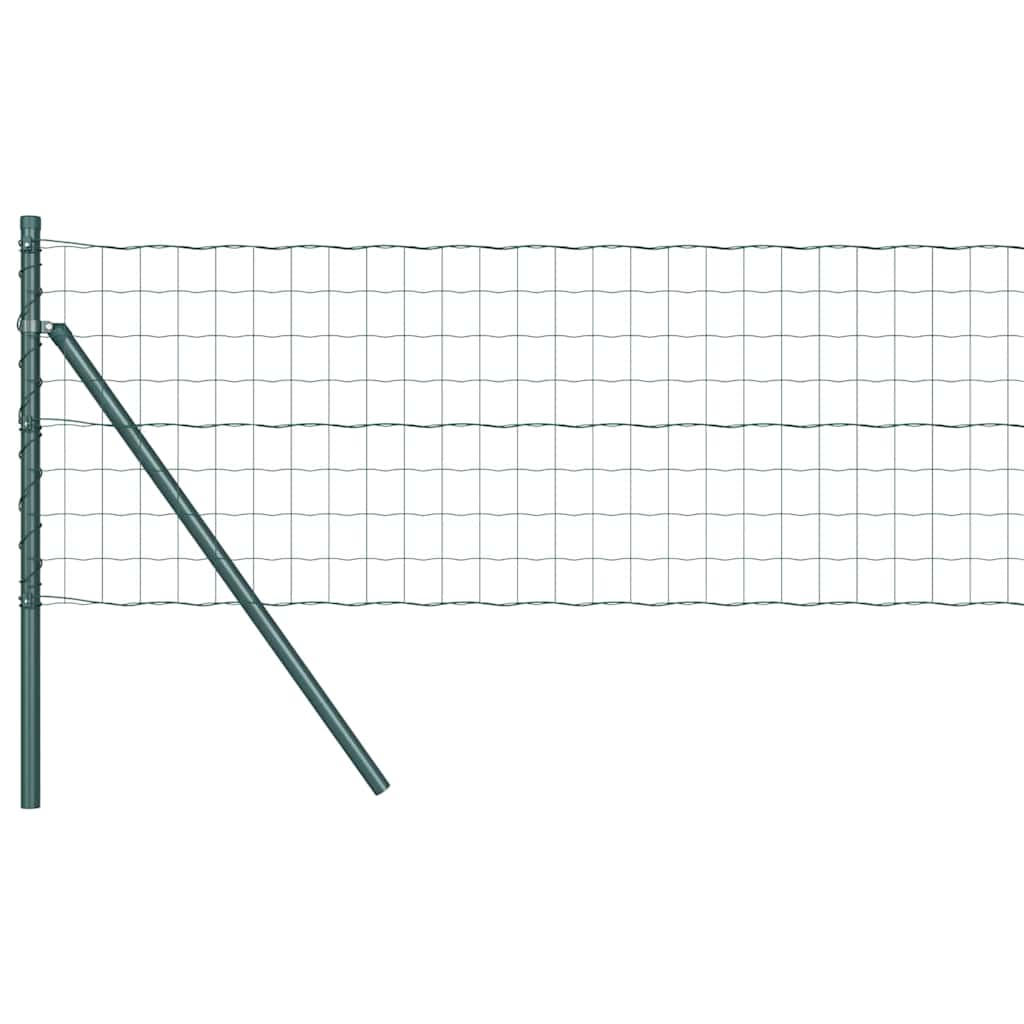 Ograda s postovima Zelena 0,4 x 10 m Čelik i PVC