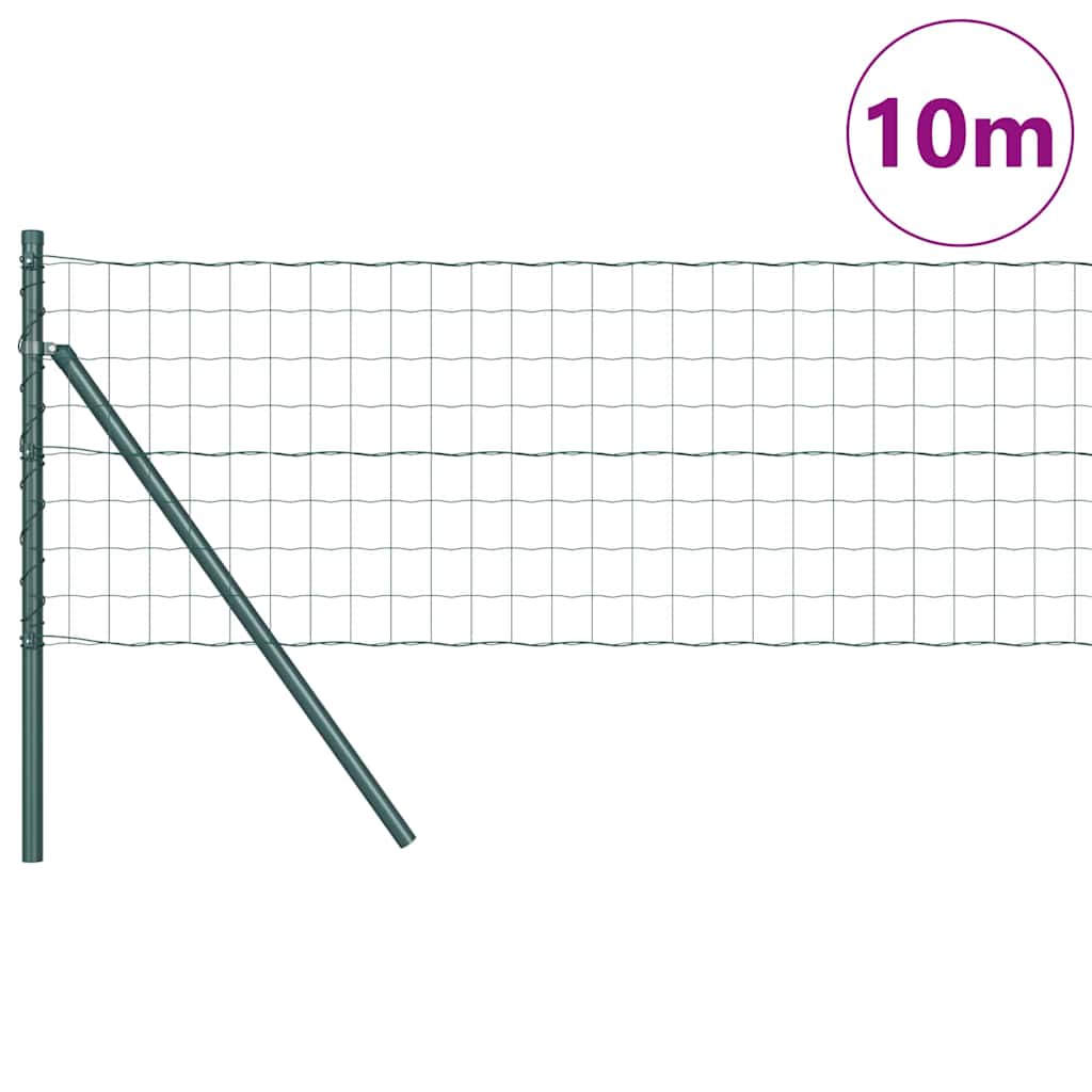 Ograda s postovima Zelena 0,4 x 10 m Čelik i PVC