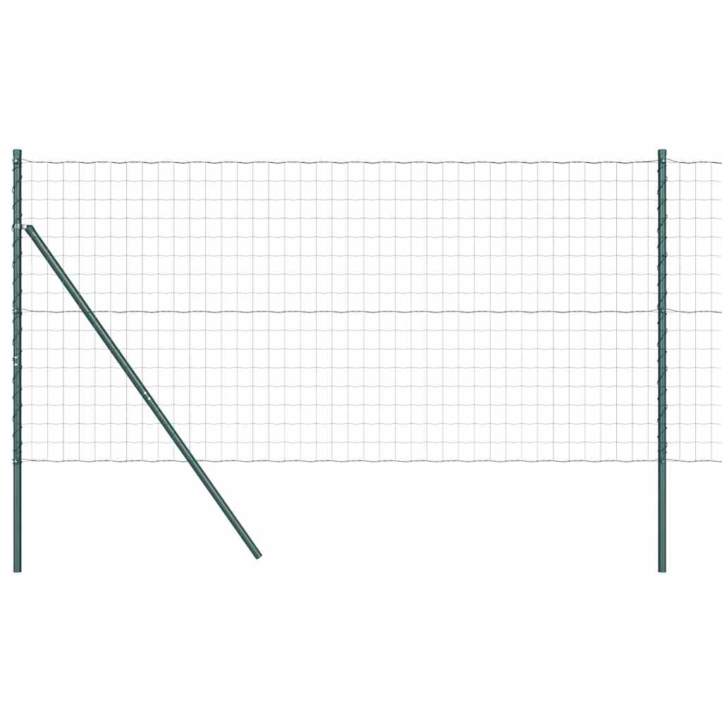 Ograda s postovima Zelena 1 x 10 m Čelik