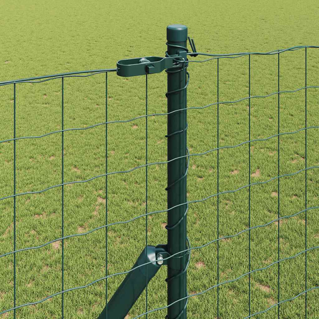 Ograda s postovima Zelena 1,5 x 10 m Čelik
