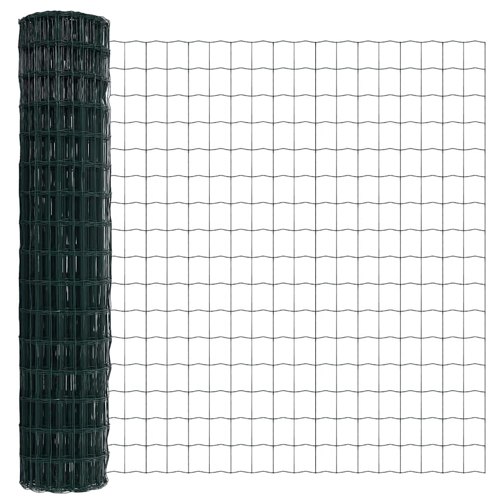Ograda s postovima Zelena 1,5 x 10 m Čelik
