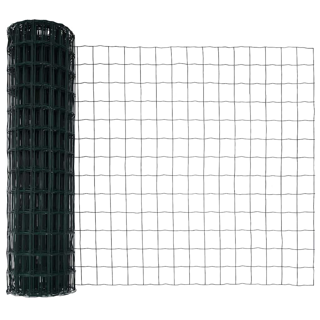 Ograda s postovima Zelena 1 x 25 m Čelik
