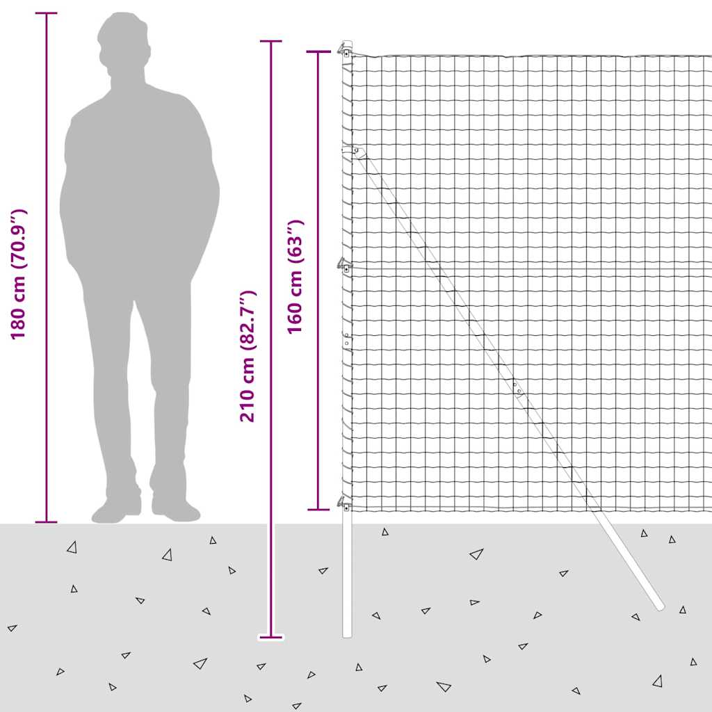 Ograda s postovima Siva 1,6 x 10 m Čelik i PVC