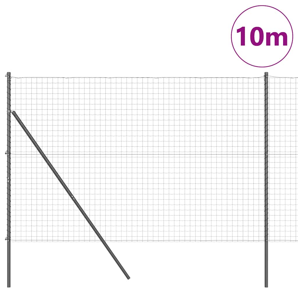 Ograda s postovima Siva 1,6 x 10 m Čelik i PVC