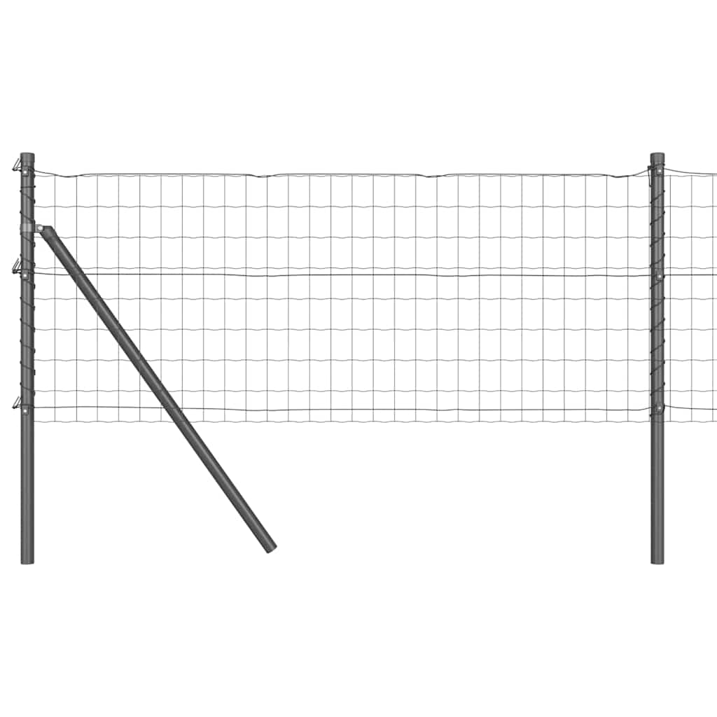 Ograda s postovima Siva 0,8 x 10 m Čelik i PVC