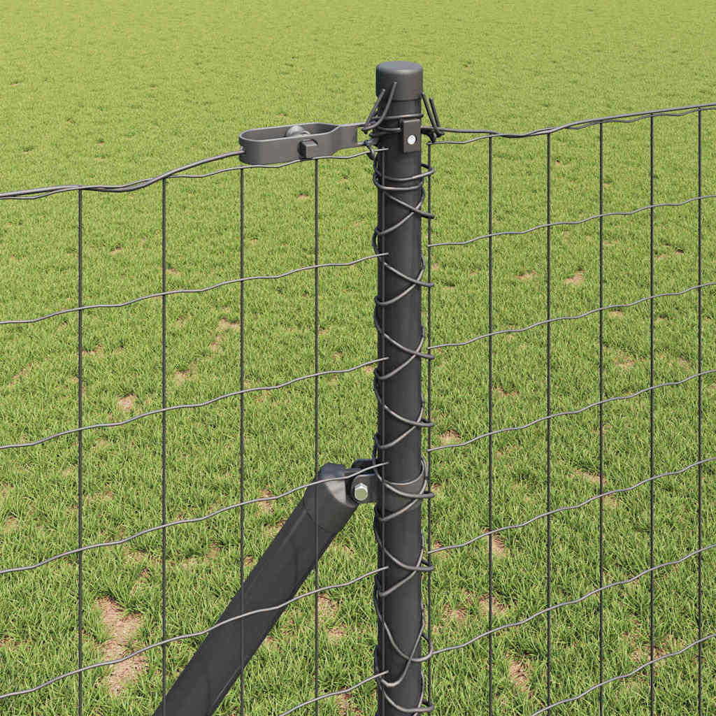 Ograda s postovima Siva 1,4 x 10 m Čelik i PVC