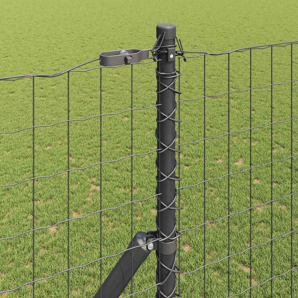 Ograda s postovima Siva 1,6 x 10 m Čelik i PVC