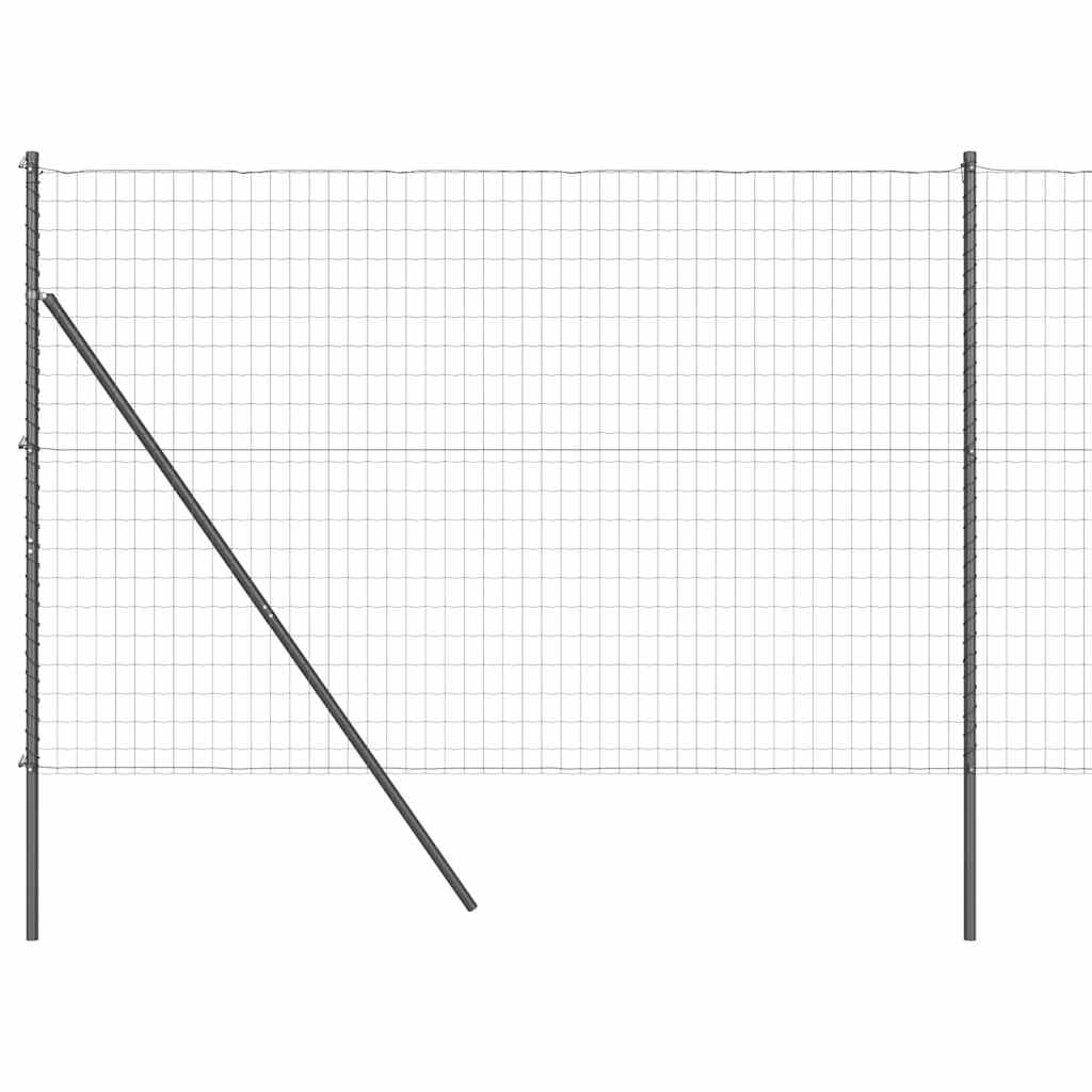 Ograda s postovima Siva 1,6 x 10 m Čelik i PVC