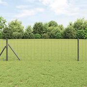 Ograda s postovima Siva 0,8 x 10 m Čelik