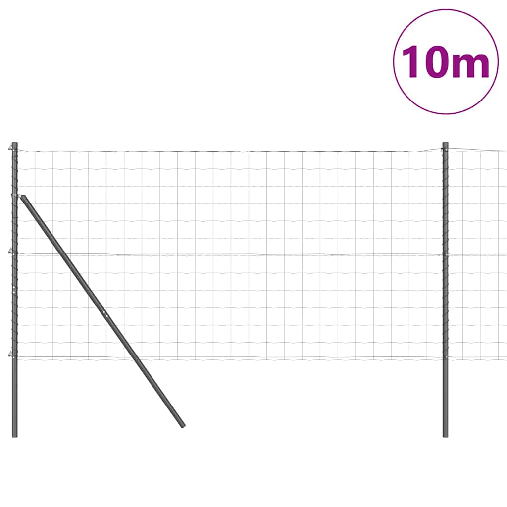Ograda s postovima Siva 1,2 x 10 m Čelik