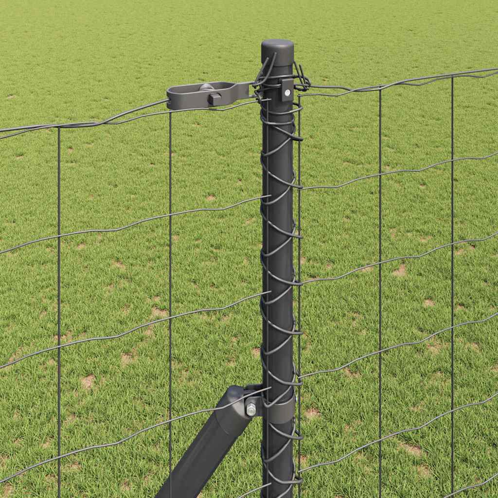 Ograda s postovima Siva 1,5 x 10 m Čelik