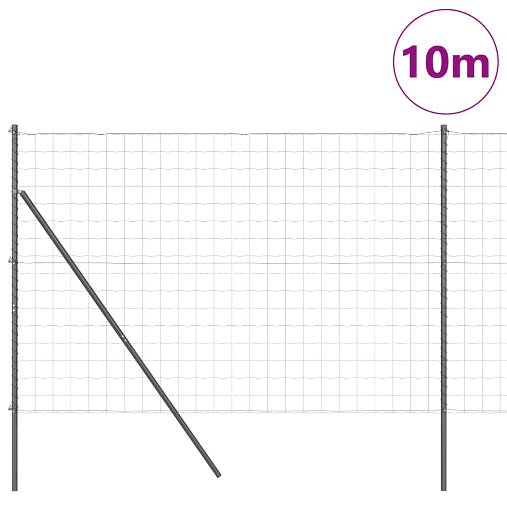 Ograda s postovima Siva 1,5 x 10 m Čelik