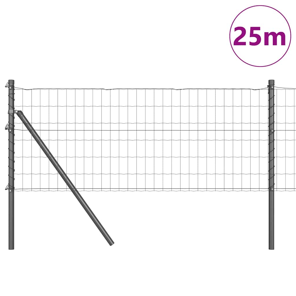 Euro Ograđivanje Ukop 25 x 0,4 m Čelik premazan PVC-om Siva