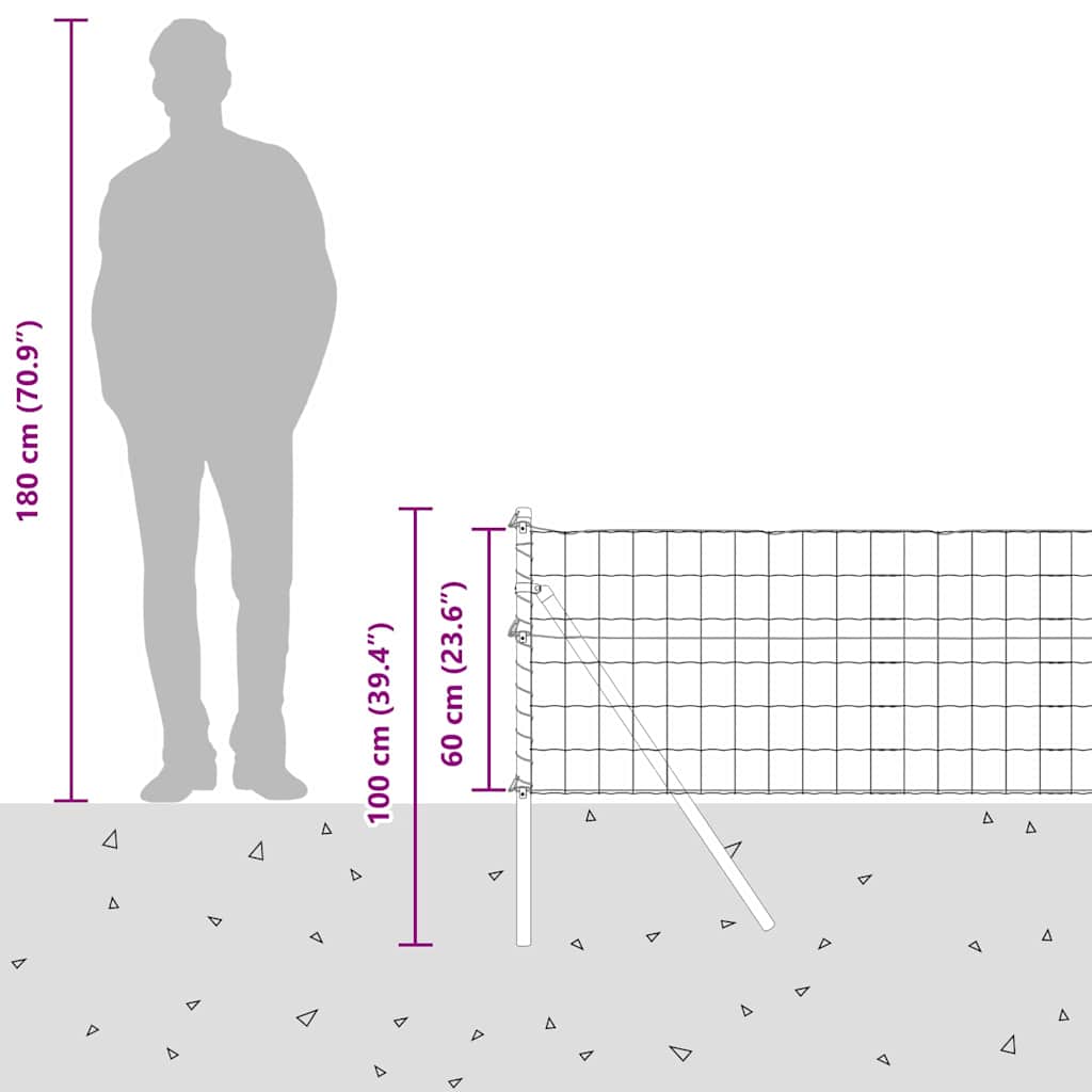 Euro Ograđivanje Ukop 25 x 0,6 m Čelik premazan PVC-om Siva