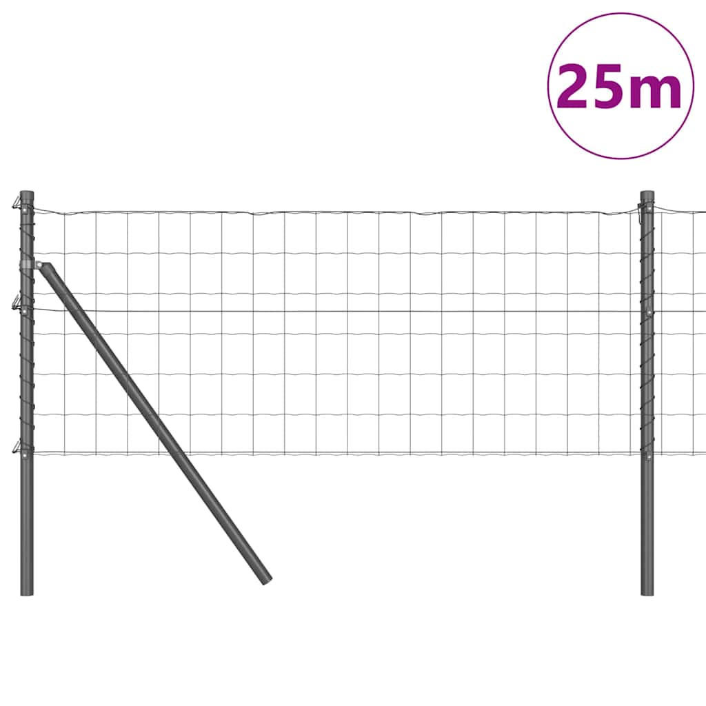 Euro Ograđivanje Ukop 25 x 0,6 m Čelik premazan PVC-om Siva