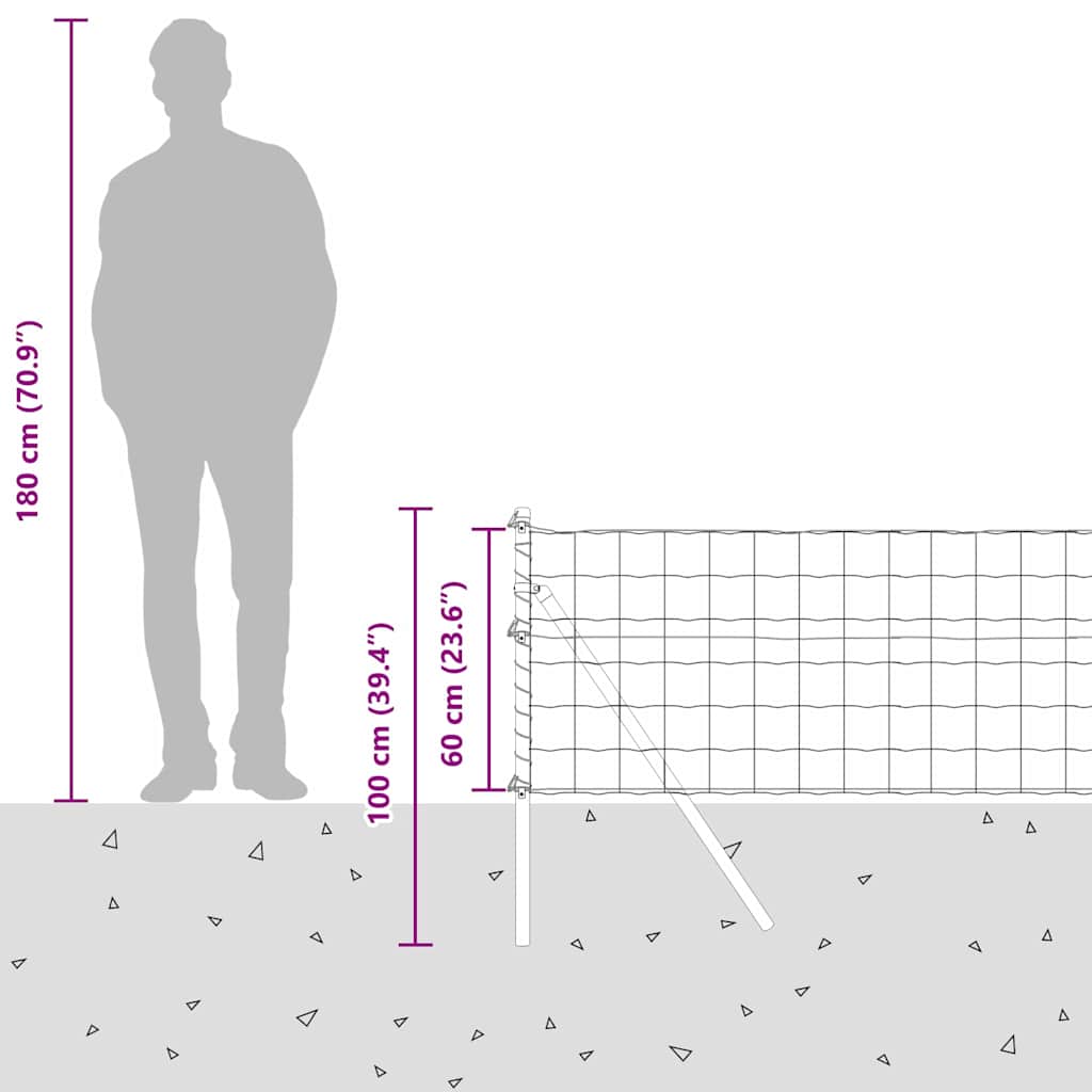 Temeljna zavarena žičana ograda 25 x 0,6 m (Š x V)